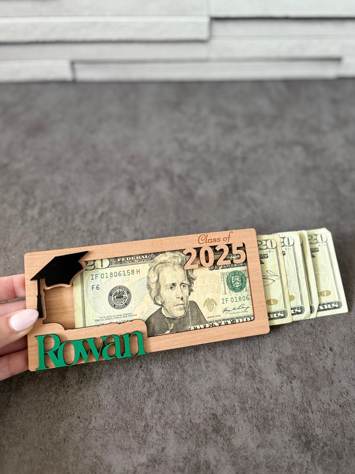 Graduation Gift Money Holder with Custom Name and Engraving