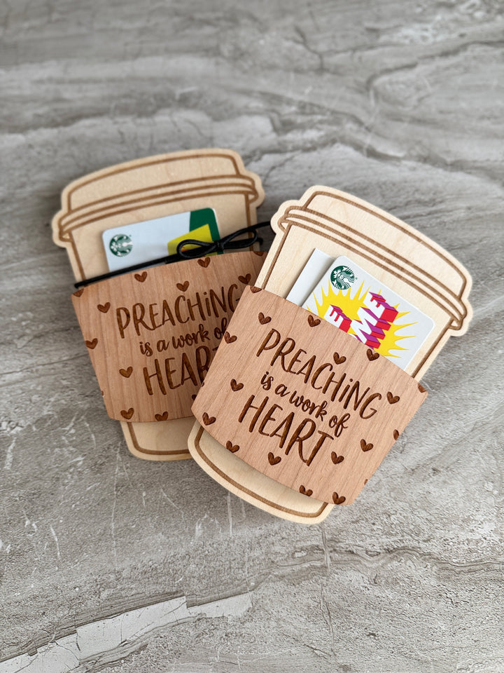 Gift Card Holder - Engraved Personalized Coffee Cup