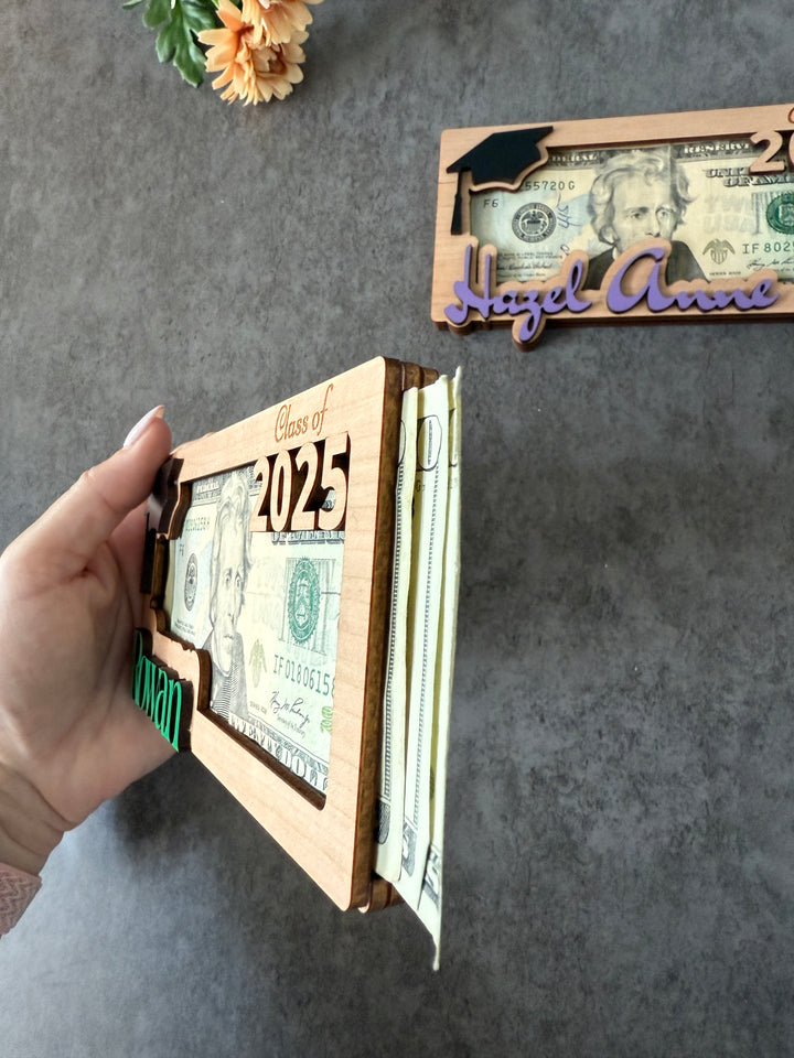 Graduation Gift Money Holder with Custom Name and Engraving