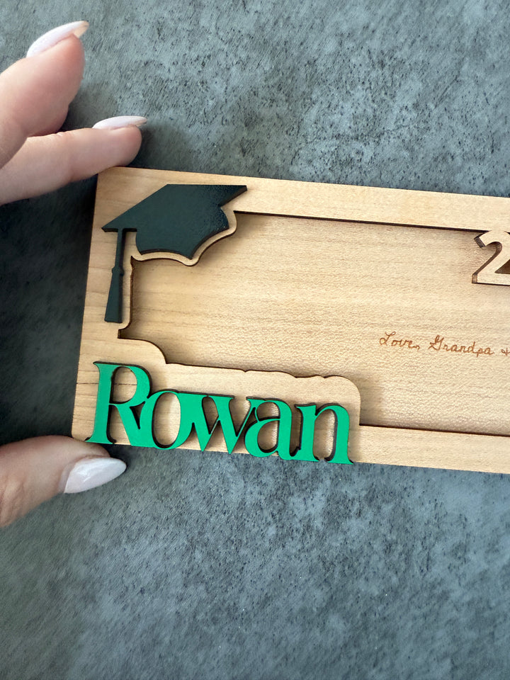 Graduation Gift Money Holder with Custom Name and Engraving