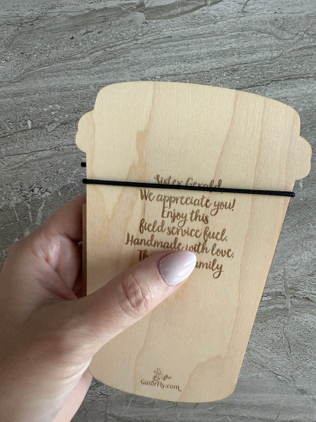 Gift Card Holder - Engraved Personalized Coffee Cup