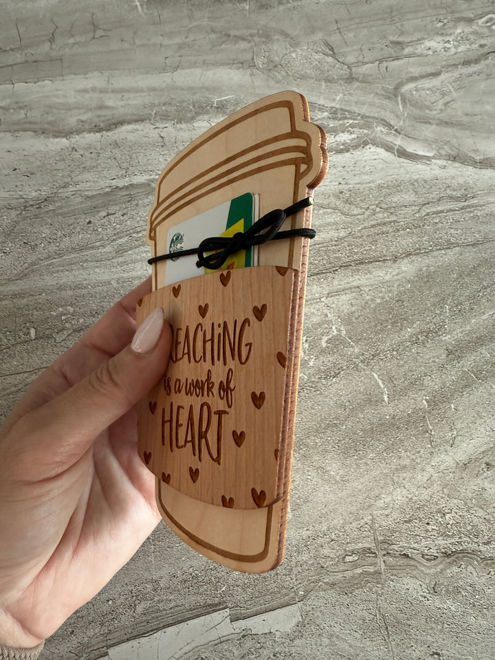 Gift Card Holder - Engraved Personalized Coffee Cup
