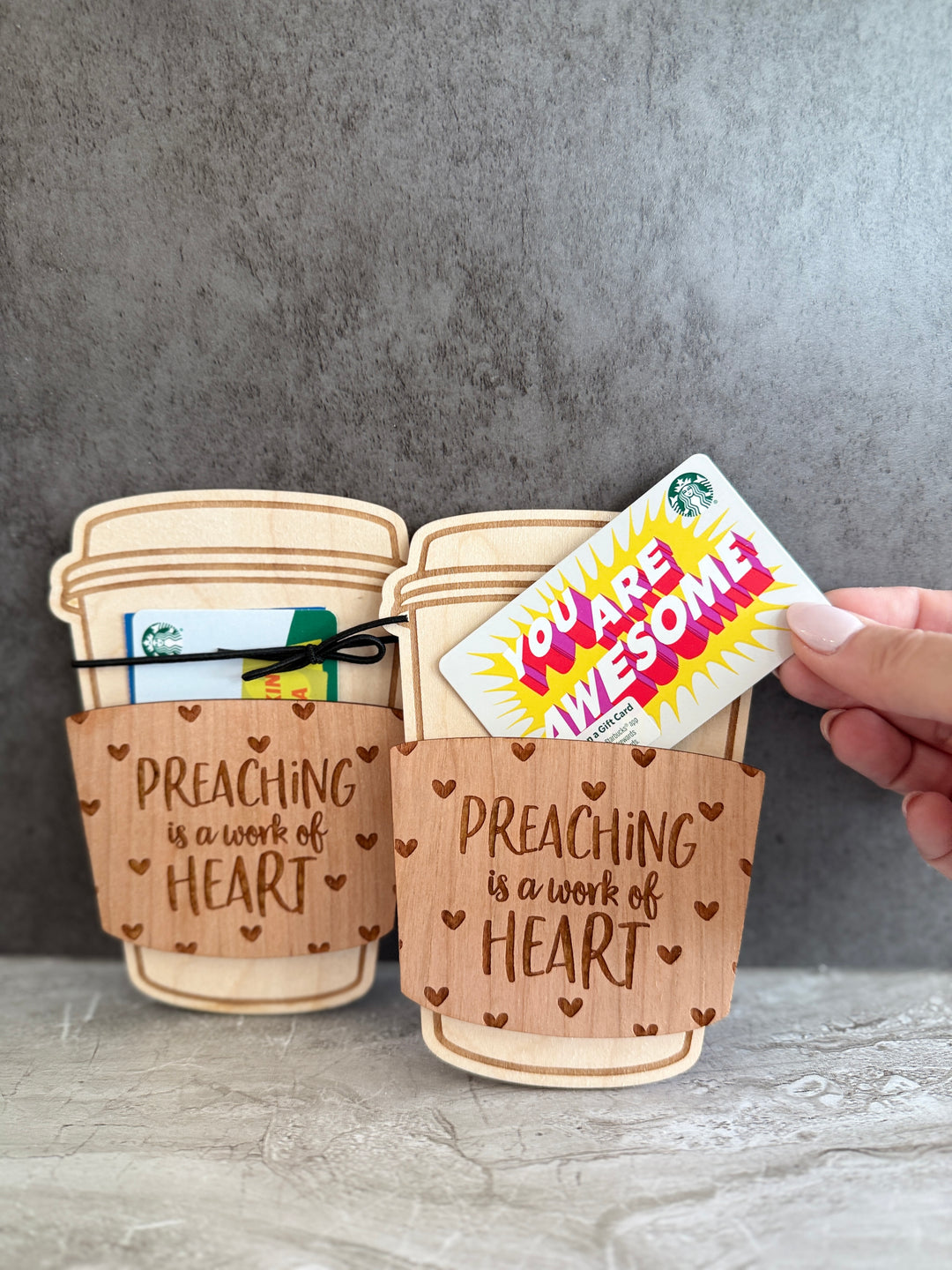 Gift Card Holder - Engraved Personalized Coffee Cup