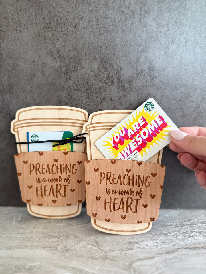 Gift Card Holder - Engraved Personalized Coffee Cup