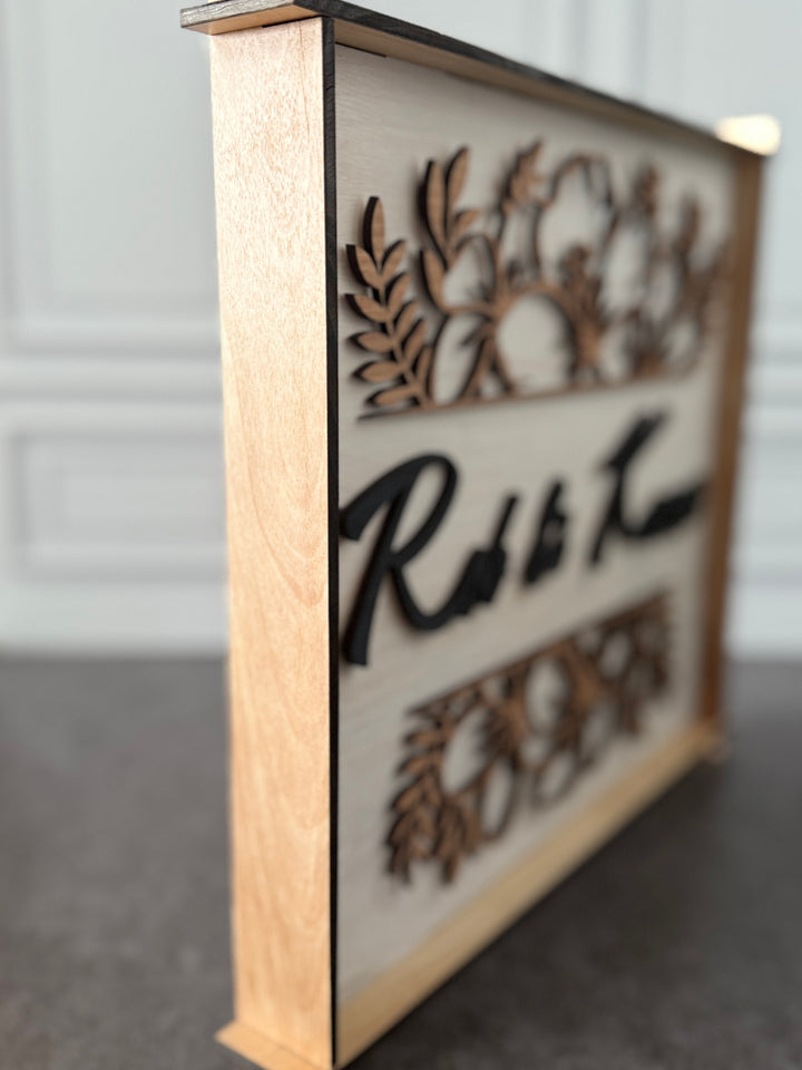 Tropical Flower Square Hatch Custom Name Sign