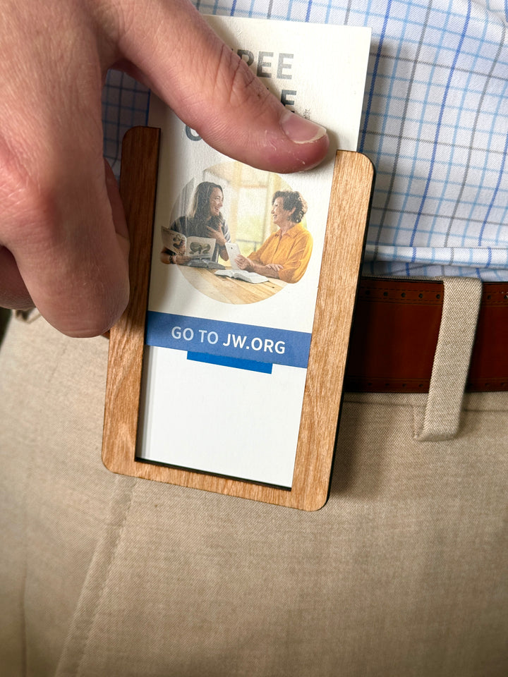 Wood Card Holders- Holds 8 Cards! Magnet or Clip. Study/Contact Cards or Business Cards