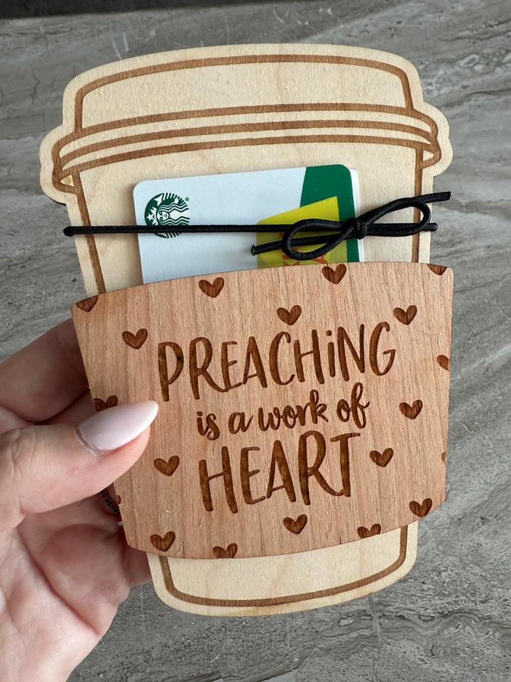 Gift Card Holder - Engraved Personalized Coffee Cup