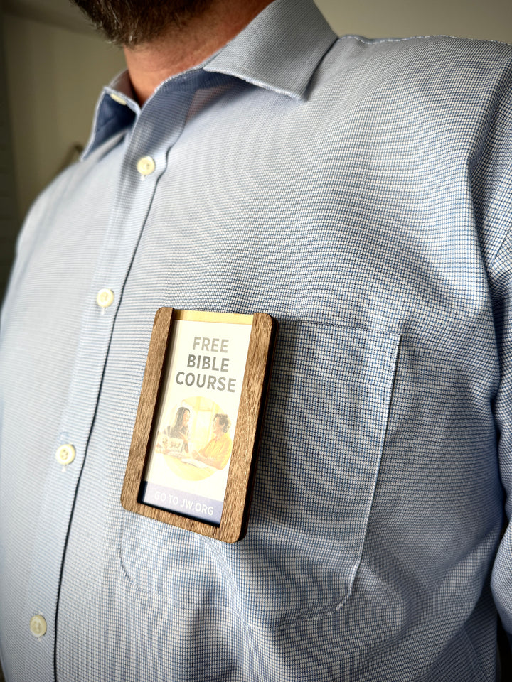 Wood Card Holders- Holds 8 Cards! Magnet or Clip. Study/Contact Cards or Business Cards