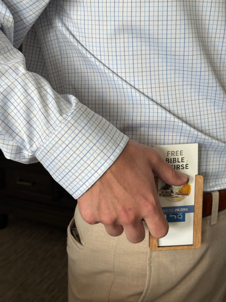 Wood Card Holders- Holds 8 Cards! Magnet or Clip. Study/Contact Cards or Business Cards