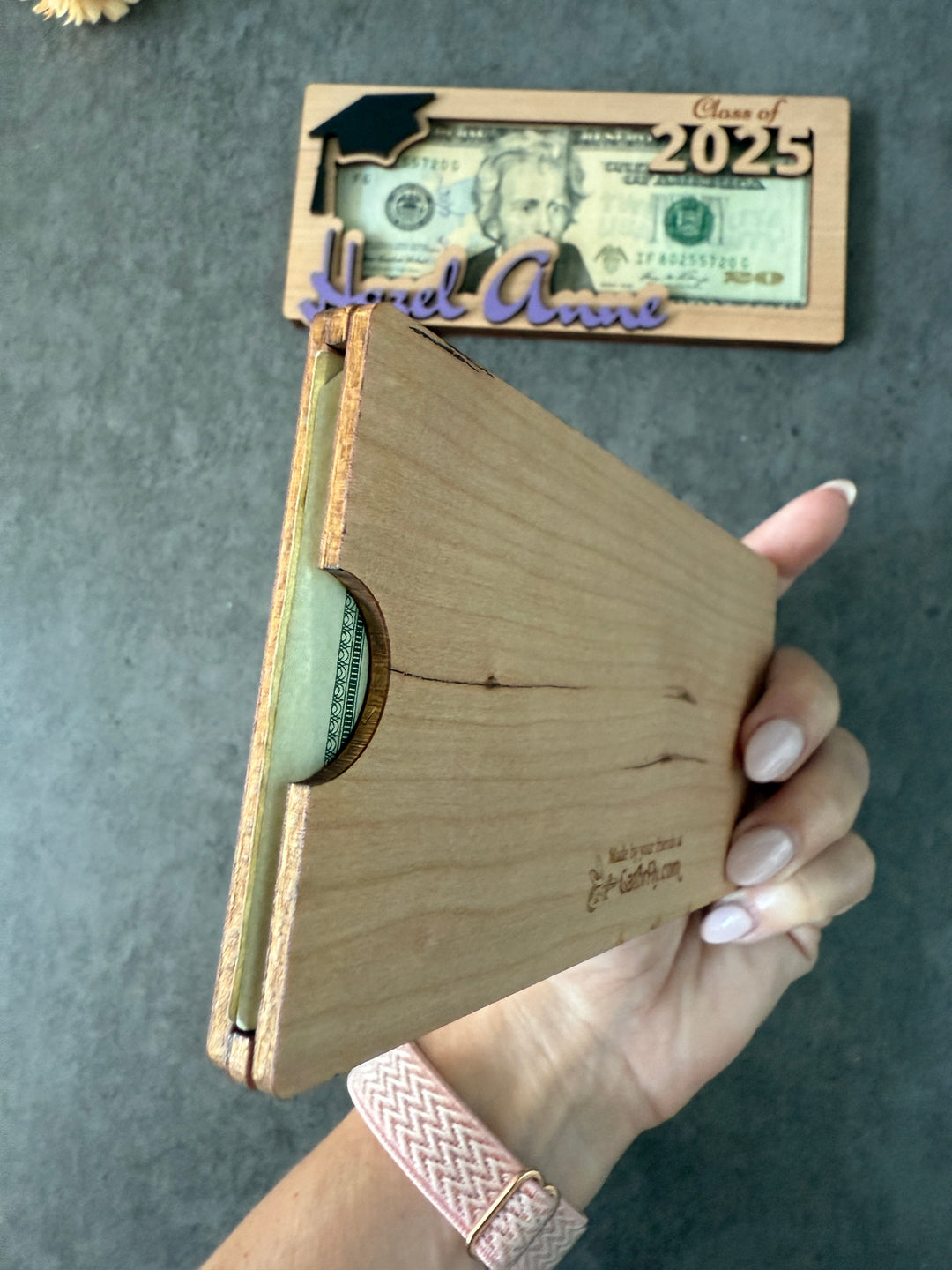 Graduation Gift Money Holder with Custom Name and Engraving
