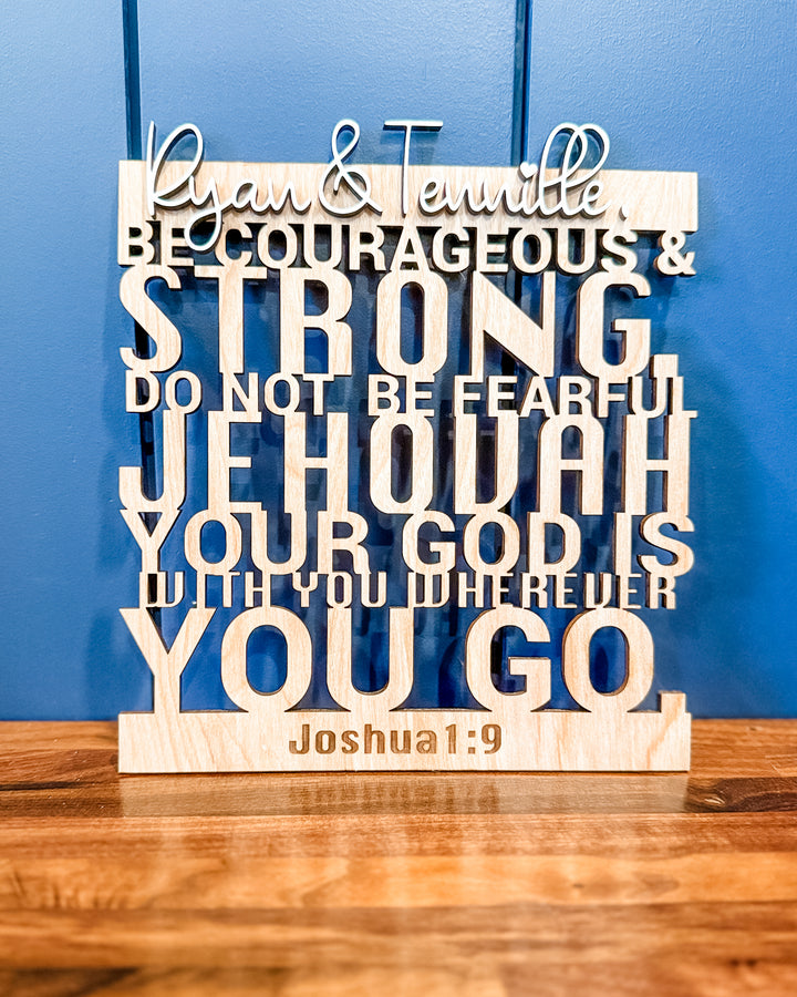 Personalized Scripture Plaque- Joshua 1:9
