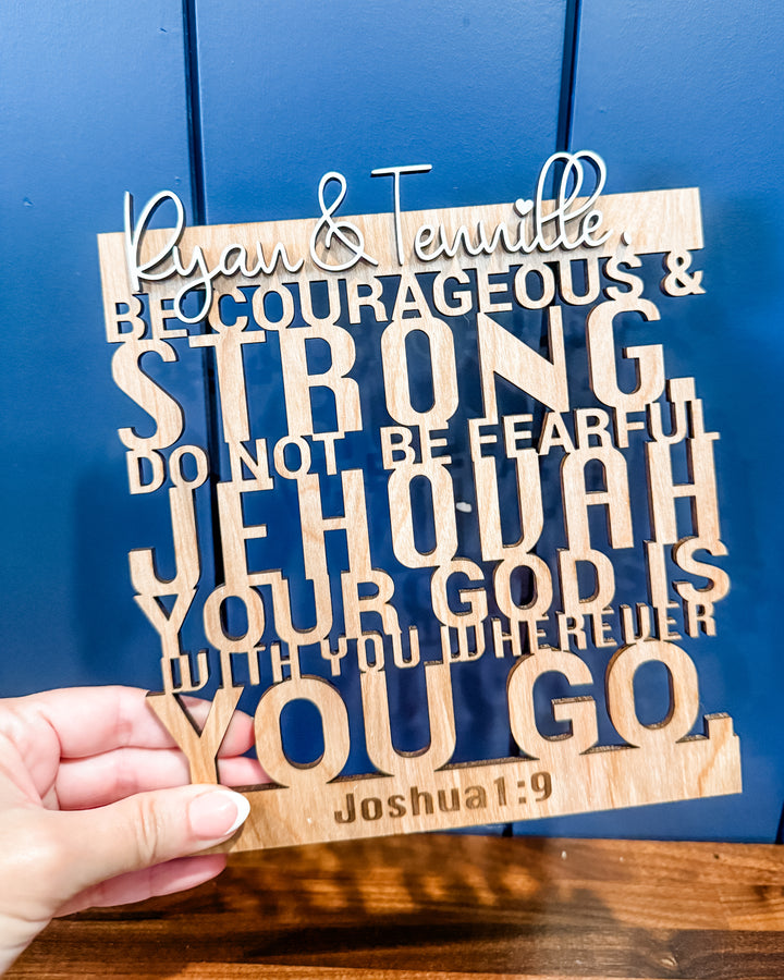 Personalized Scripture Plaque- Joshua 1:9
