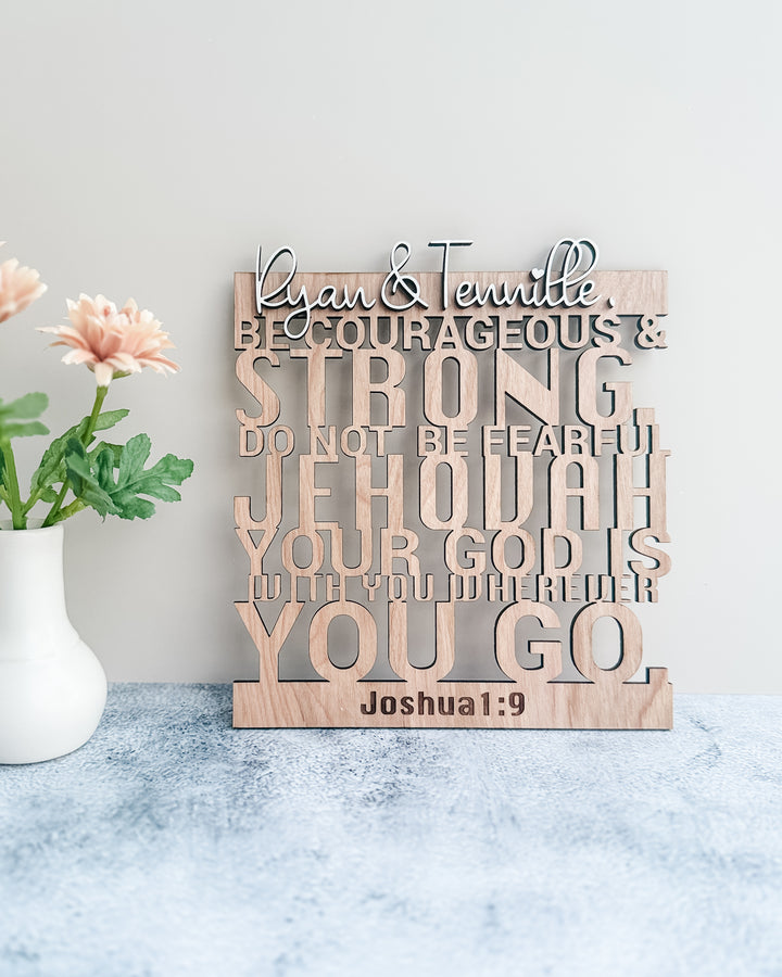 Personalized Scripture Plaque- Joshua 1:9