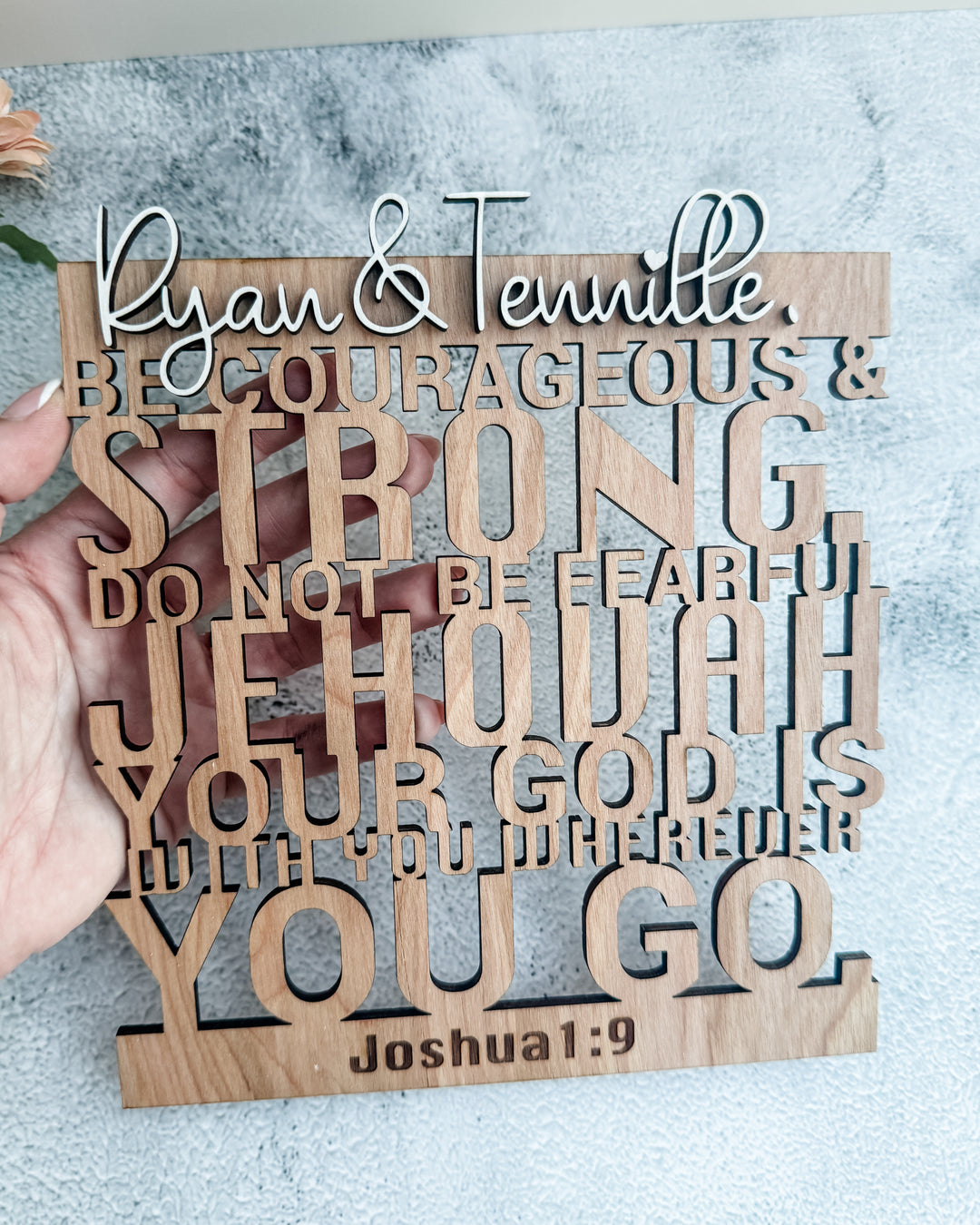 Personalized Scripture Plaque- Joshua 1:9