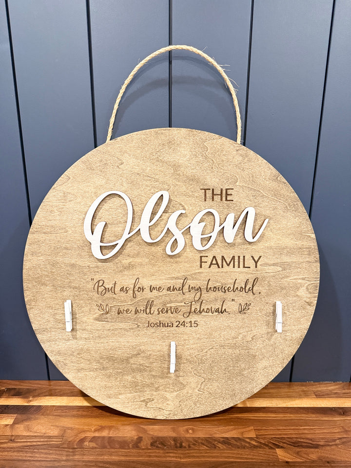 Round Custom Family Sign 18 inch - Laser Cut and Engraved