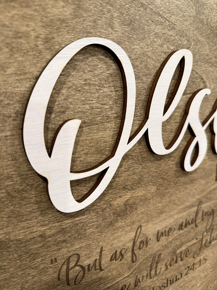Round Custom Family Sign 18 inch - Laser Cut and Engraved