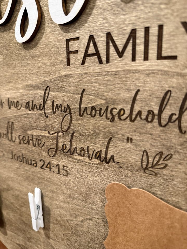 Round Custom Family Sign 18 inch - Laser Cut and Engraved