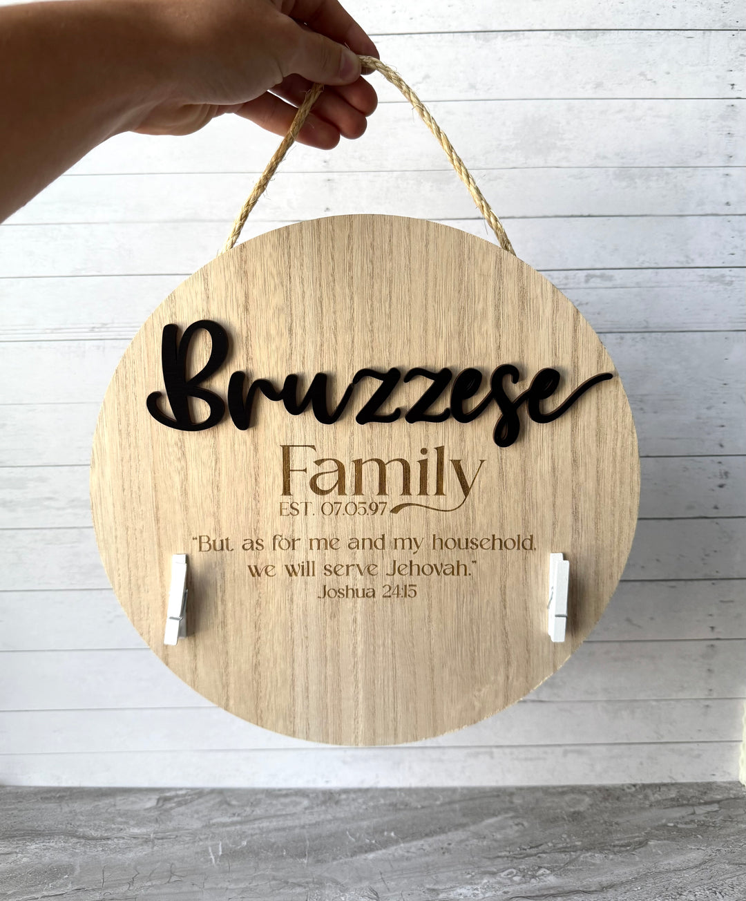 Round Custom Family Sign 11 inch - Laser Cut and Engraved