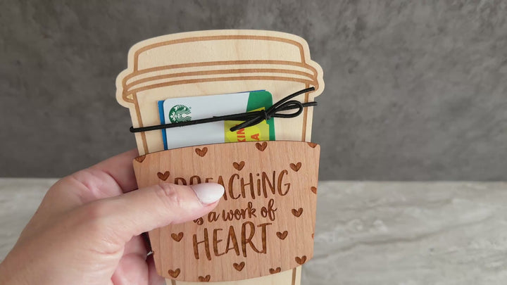 Gift Card Holder - Engraved Personalized Coffee Cup