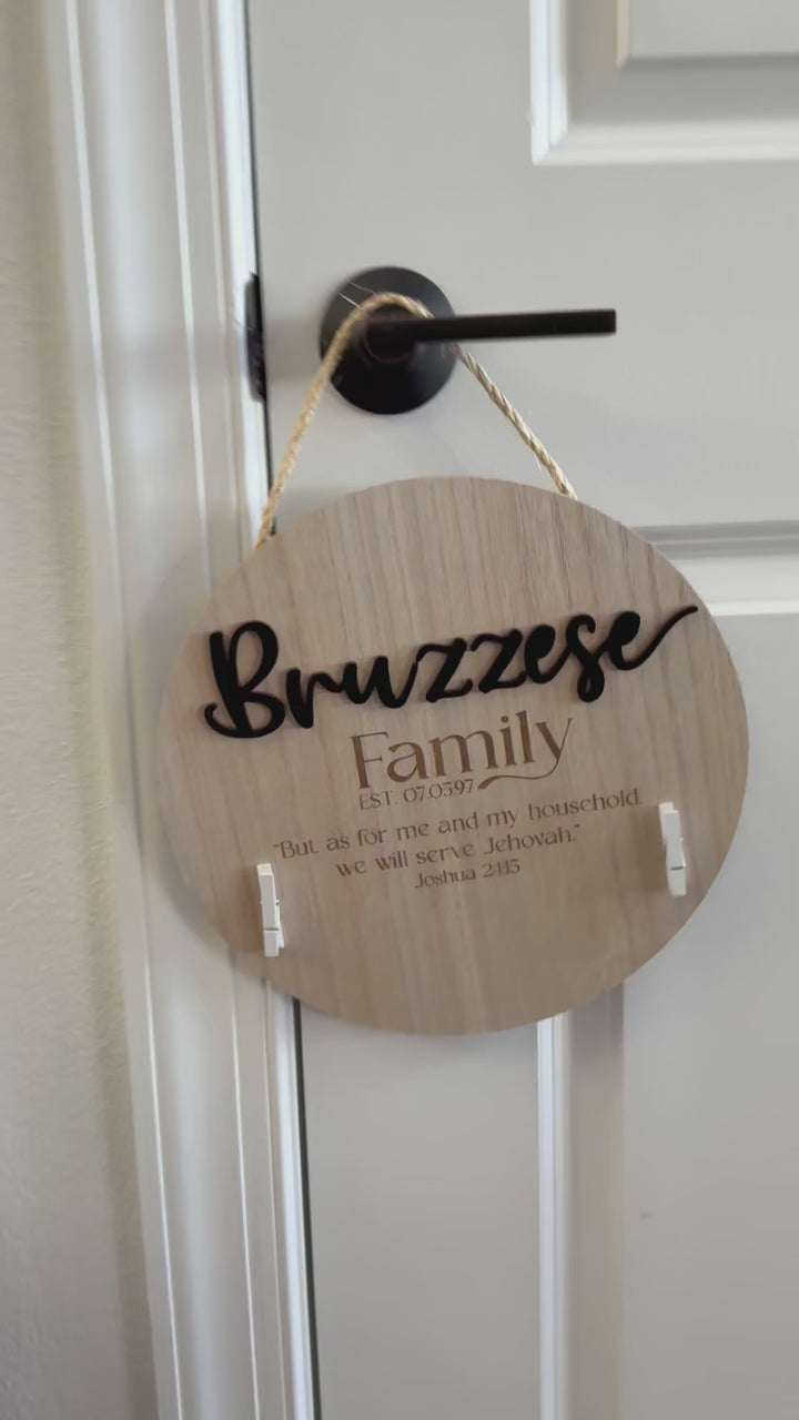 Round Custom Family Sign 11 inch - Laser Cut and Engraved