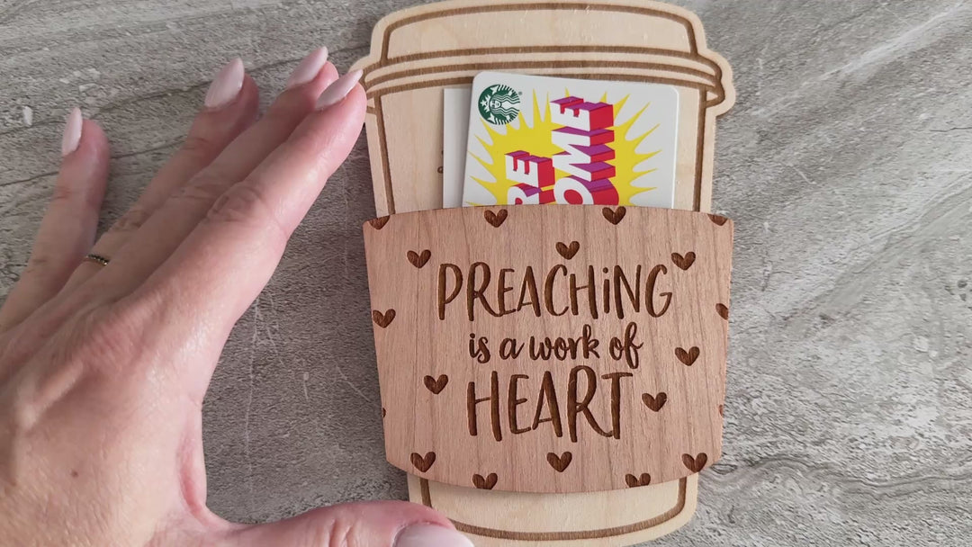 Gift Card Holder - Engraved Personalized Coffee Cup