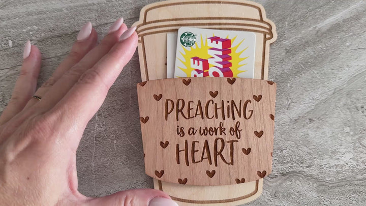 Gift Card Holder - Engraved Personalized Coffee Cup